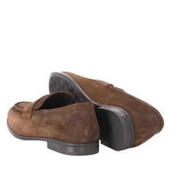 Doucal's Mokassins aus Veloursleder braun Schnürschuhe