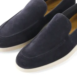 Doucal's Mokassins aus Veloursleder blau Schnürschuhe