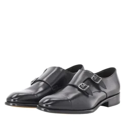Doucal's Monkstrap aus Glattleder schwarz Schnürschuhe