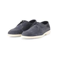 Doucal's Schnürschuhe aus Veloursleder blau Schnürschuhe