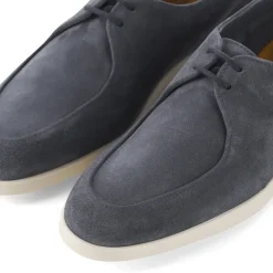 Doucal's Schnürschuhe aus Veloursleder blau Schnürschuhe