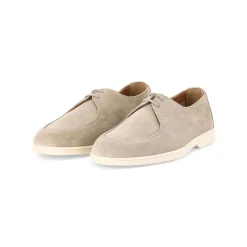 Doucal's Schnürschuhe aus Veloursleder beige Schnürschuhe
