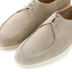 Doucal's Schnürschuhe aus Veloursleder beige Schnürschuhe