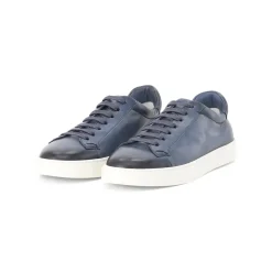 Doucal's Sneaker aus Leder blau Schnürschuhe