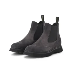 Doucal's Wingtip-Boots aus Veloursleder grau Schnürschuhe