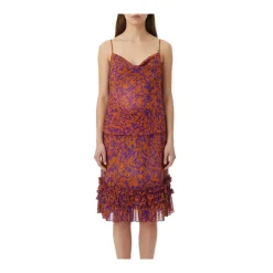 Dries Van Noten Midirock Scotts mit Muster orange Midirock