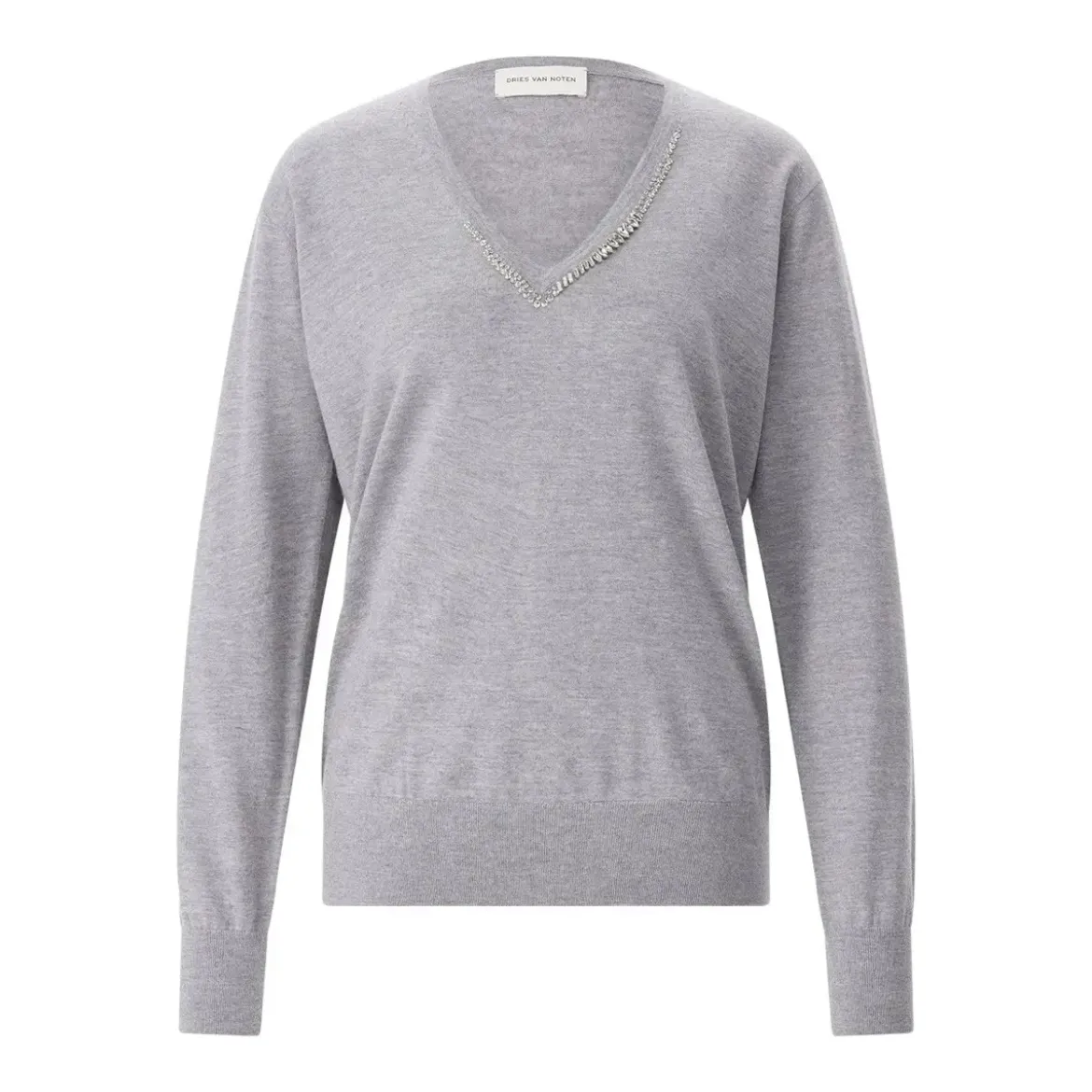 Dries Van Noten Pullover aus Wolle grau Pullover