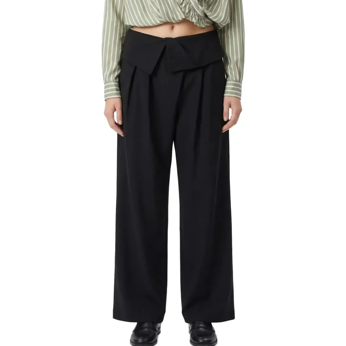 Dries Van Noten Weite Stoffhose Parong schwarz Stoffhose