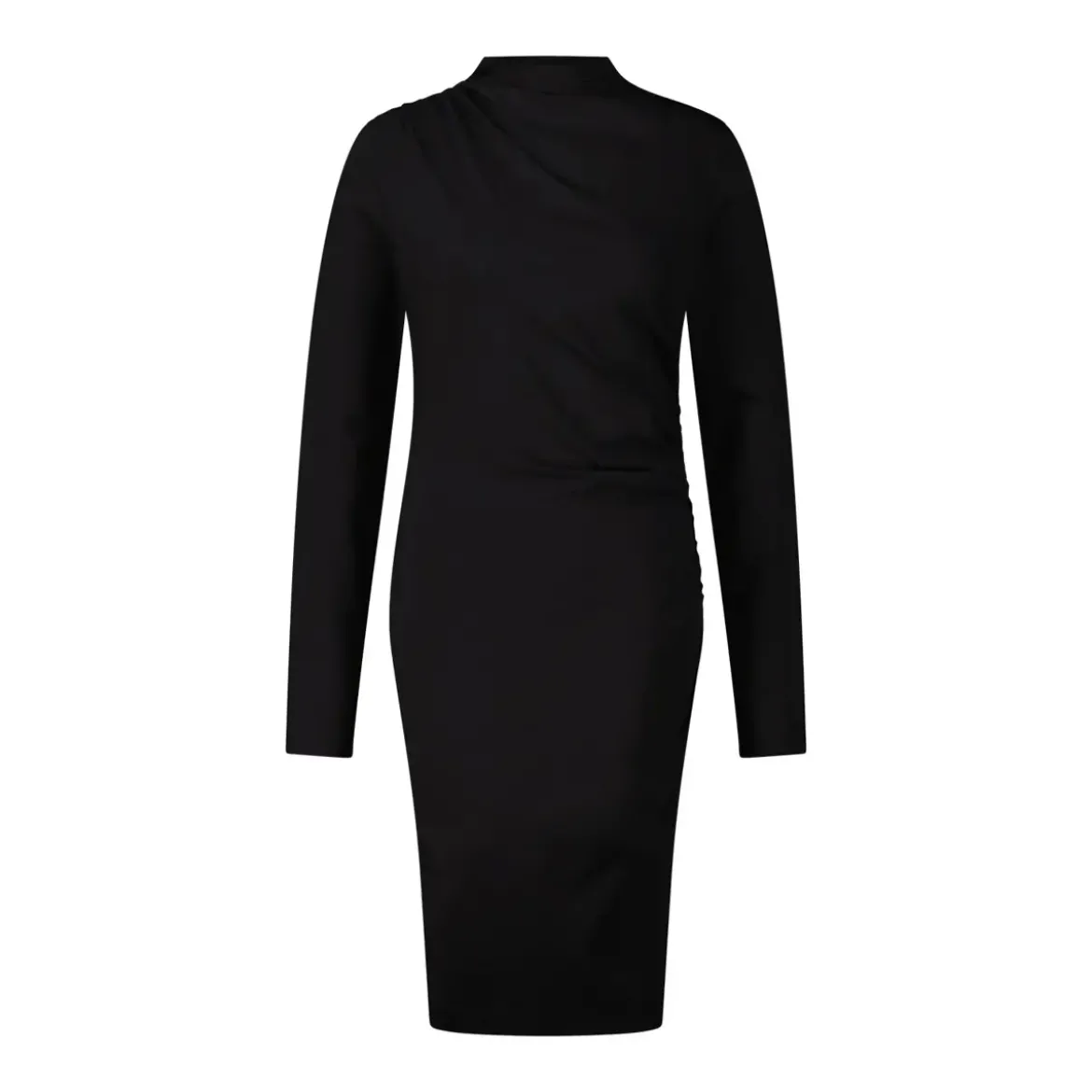 DRYKORN Kleid Beatrea mit seitlicher Raffung schwarz Minikleid