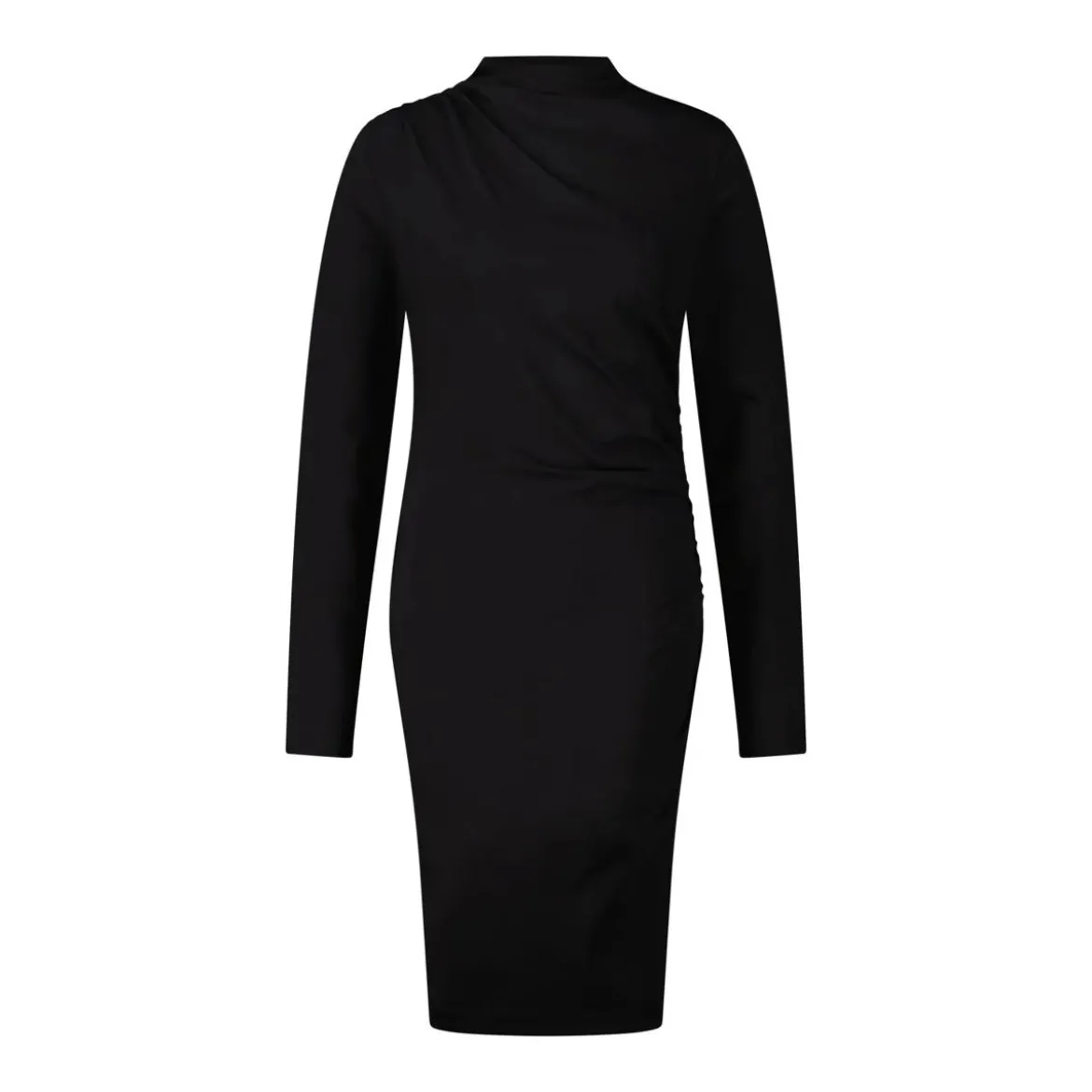 DRYKORN Kleid Beatrea mit seitlicher Raffung schwarz Minikleid