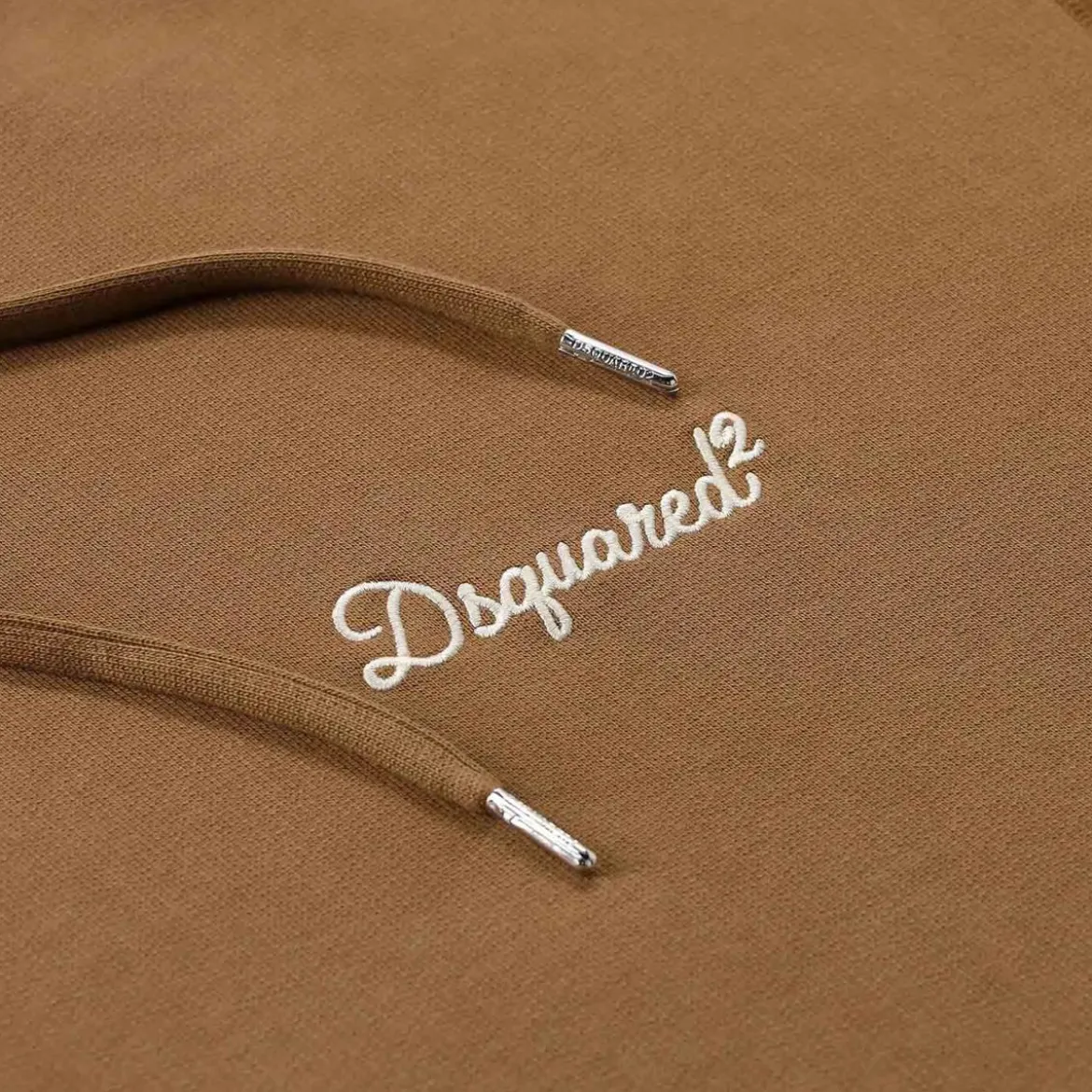 Dsquared2 Hoodie mit Logo-Stickerei braun Sweatshirt