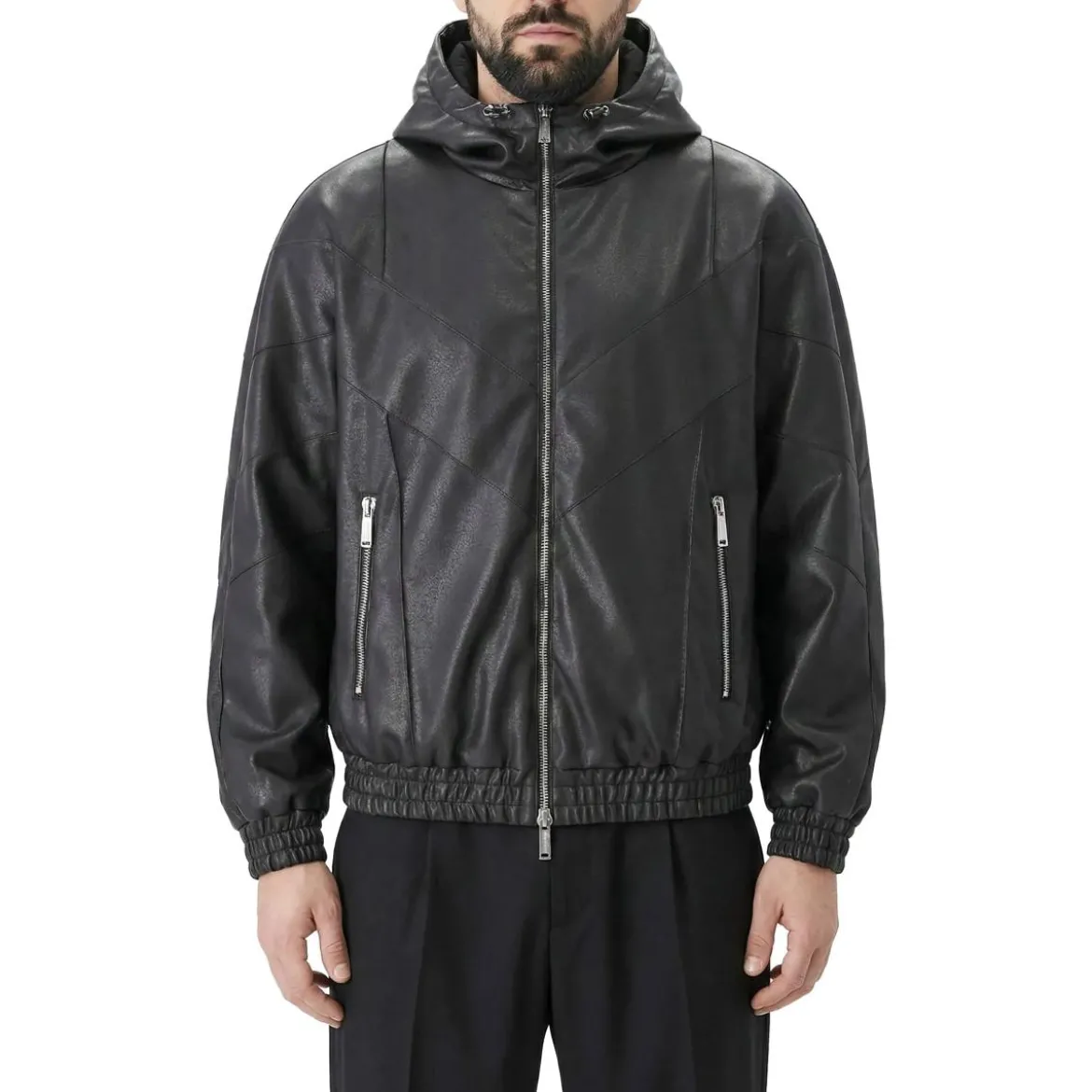 Dsquared2 Jacke aus Kunstleder schwarz Lederjacke