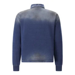 Dsquared2 Langarm-Poloshirt im Denim-Style blau Poloshirt