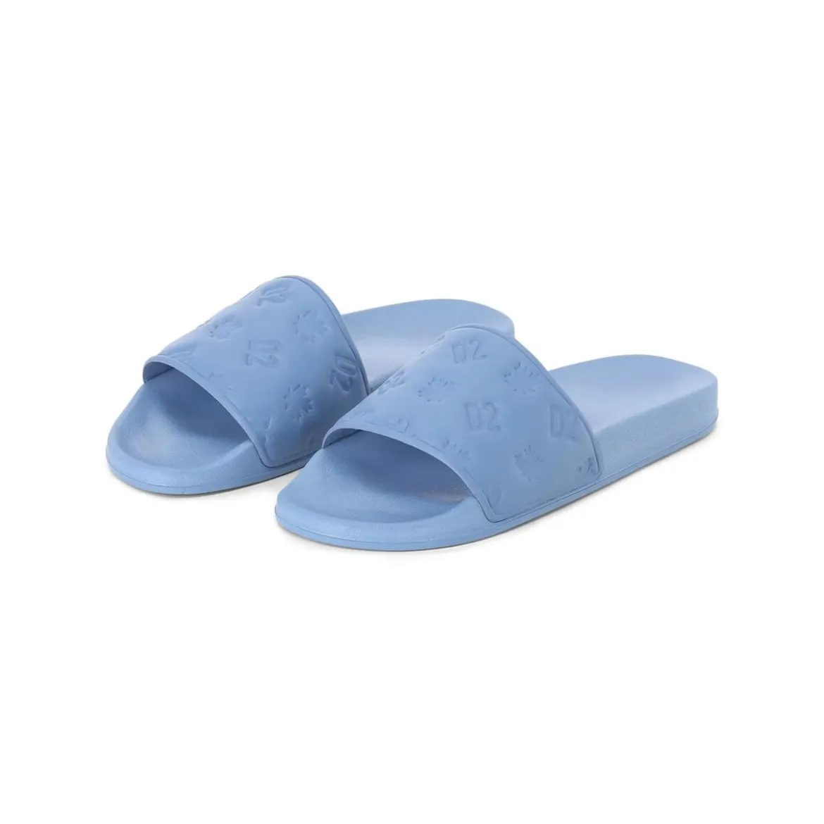 Dsquared2 Pantoletten mit Logo-Muster blau Slides