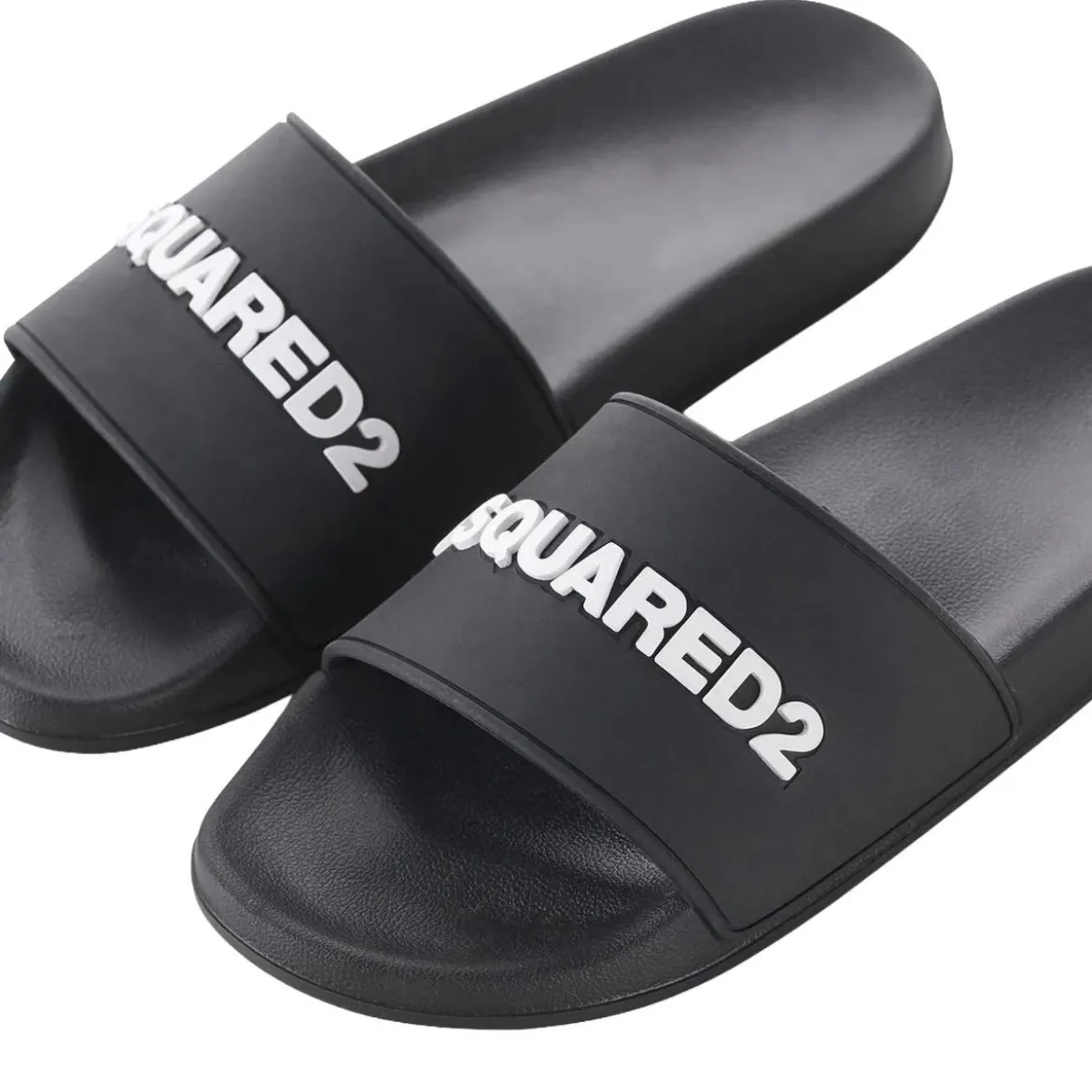 Dsquared2 Pantoletten mit Logo schwarz Slides