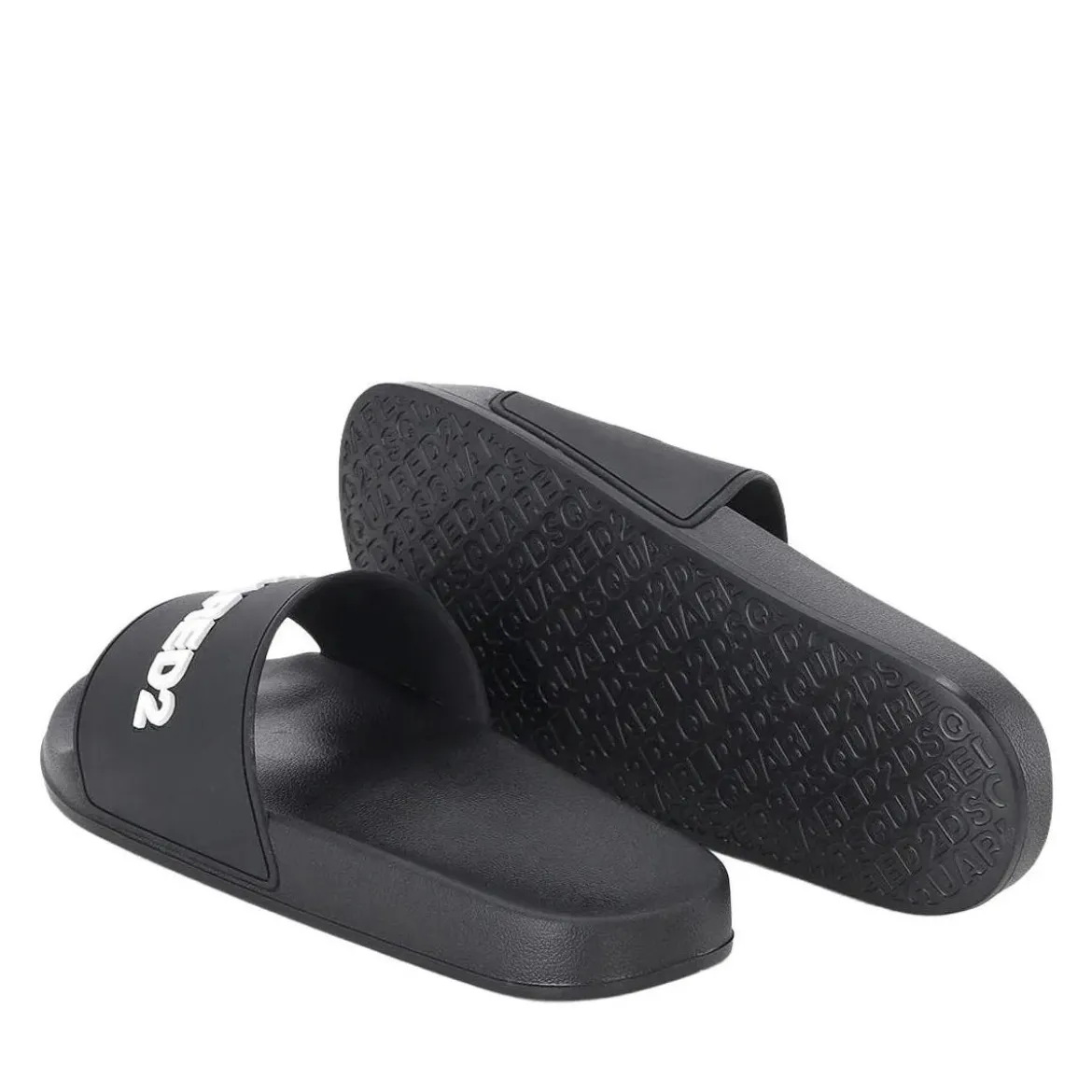 Dsquared2 Pantoletten mit Logo schwarz Slides