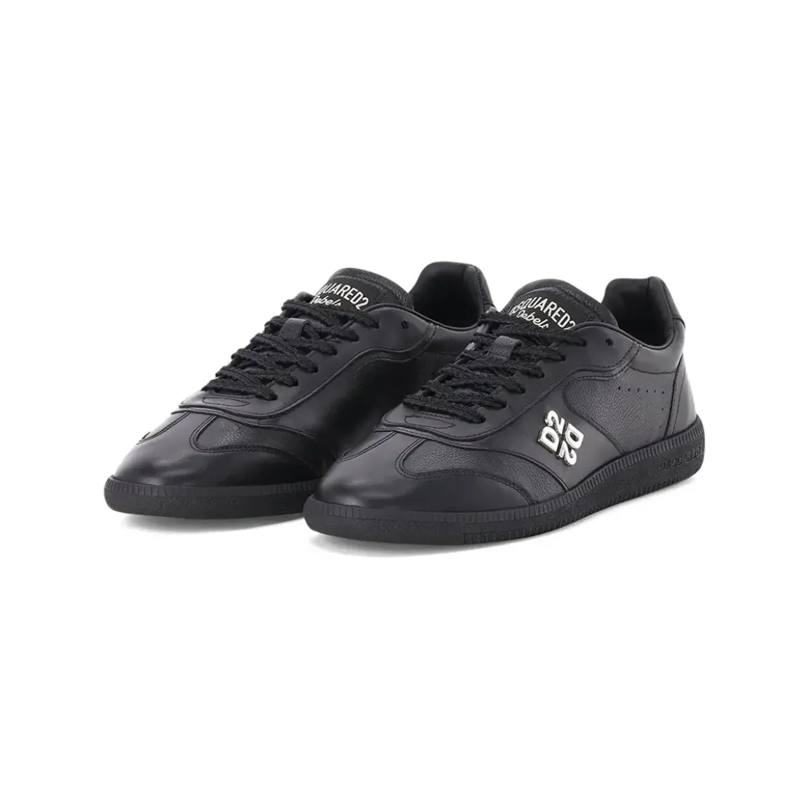 Dsquared2 Sneaker Rebels aus Leder schwarz Schnürschuhe
