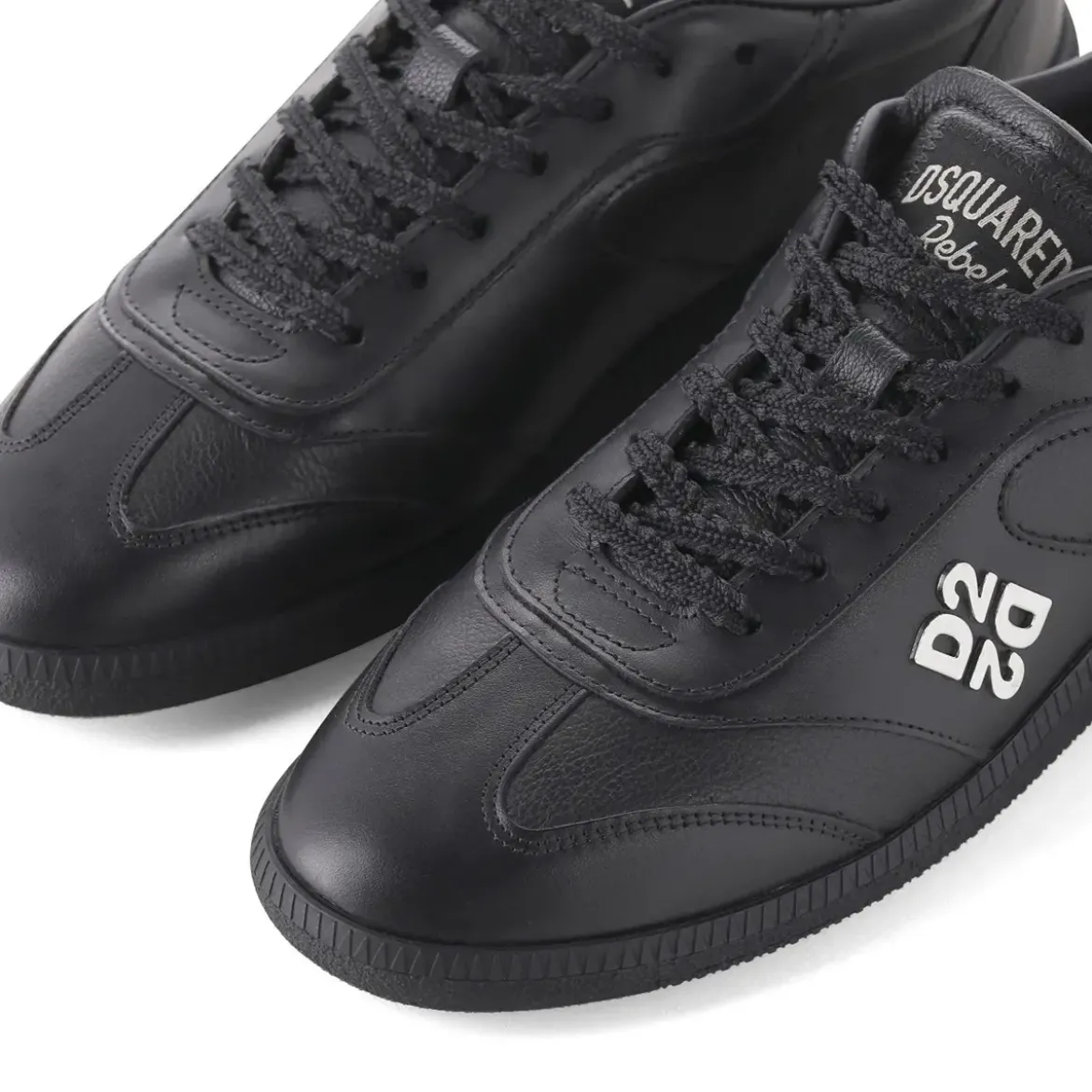 Dsquared2 Sneaker Rebels aus Leder schwarz Schnürschuhe