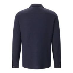 Eleventy Overshirt aus Baumwolle & Leinen dunkelblau Übergangsjacke
