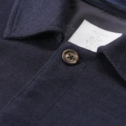 Eleventy Overshirt aus Baumwolle & Leinen dunkelblau Übergangsjacke