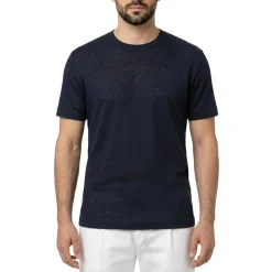 Eleventy T-Shirt aus Leinen blau T-Shirt