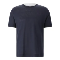 Eleventy T-Shirt aus Leinen blau T-Shirt