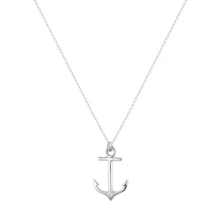 Elli Halskette Anker Maritim Diamant (0.03 ct.) 925 Sil weiss Mittellange Halskette