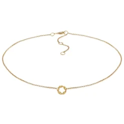 Elli Halskette Choker Erbskette Kreis Design Twisted 375 gold Choker