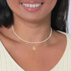 Elli Halskette Choker Layer Sonne Süßwasserperlen 925 S gold Choker