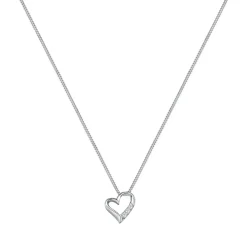 Elli Halskette Herz Ewigkeit Diamant (0.045 ct.) 925 Si silber Mittellange Halskette