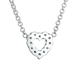 Elli Halskette Herz Lab Grown Diamanten (0.18 ct) 925 S silber Mittellange Halskette
