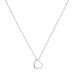 Elli Halskette Herz Liebe Diamant (0.03 ct.) 925 Silber weiss Mittellange Halskette