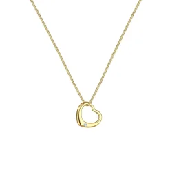 Elli Halskette Herz Liebe Diamant (0.03 ct.) 925 Silber gold Mittellange Halskette