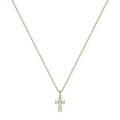 Elli Halskette Kreuz Religion Glaube Symbol Topas 585 G gold Mittellange Halskette