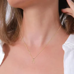 Elli Halskette Wünschelrute 375 Gelbgold gold Mittellange Halskette