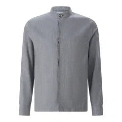 Emanuela Caruso Overshirt mit Seide & Leinen blau Hemdjacke