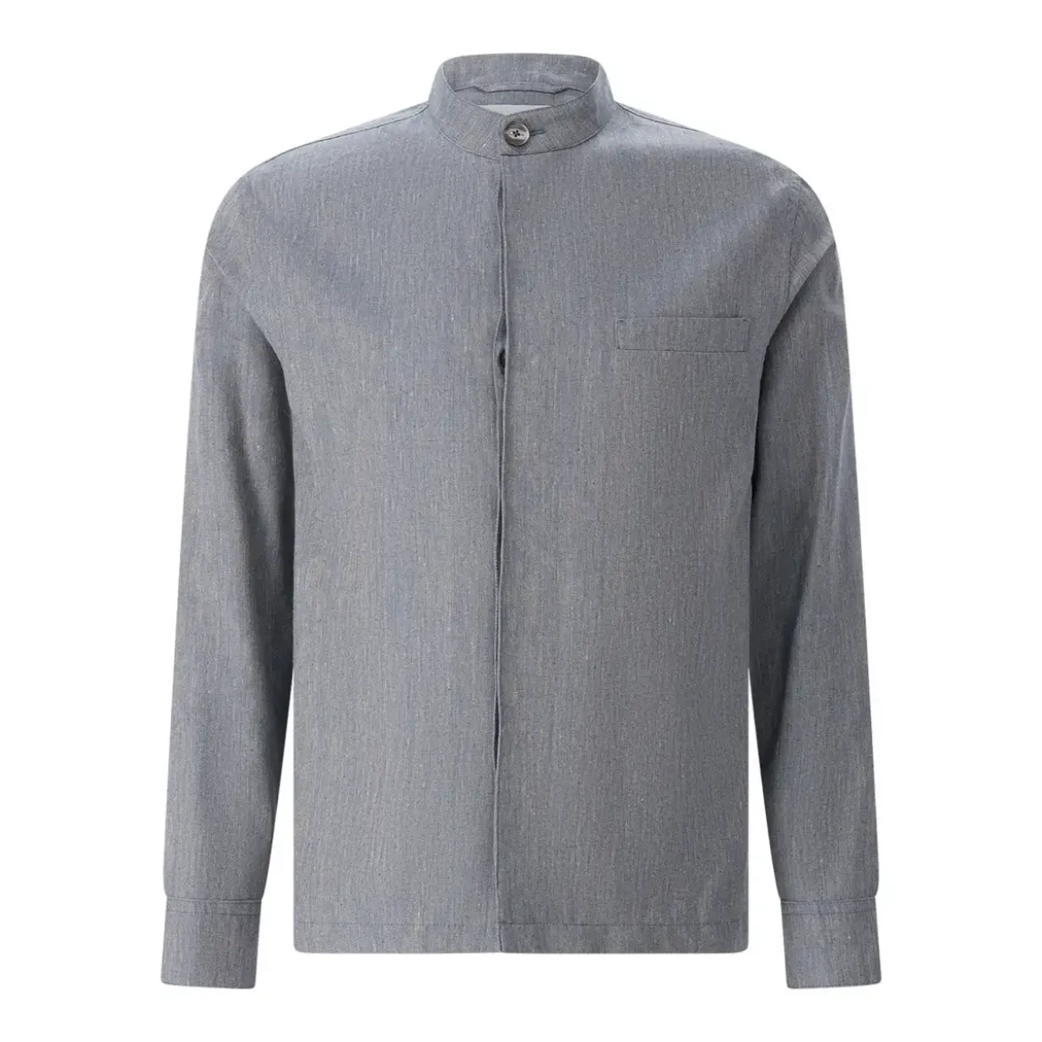 Emanuela Caruso Overshirt mit Seide & Leinen blau Hemdjacke