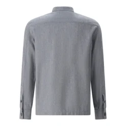 Emanuela Caruso Overshirt mit Seide & Leinen blau Hemdjacke