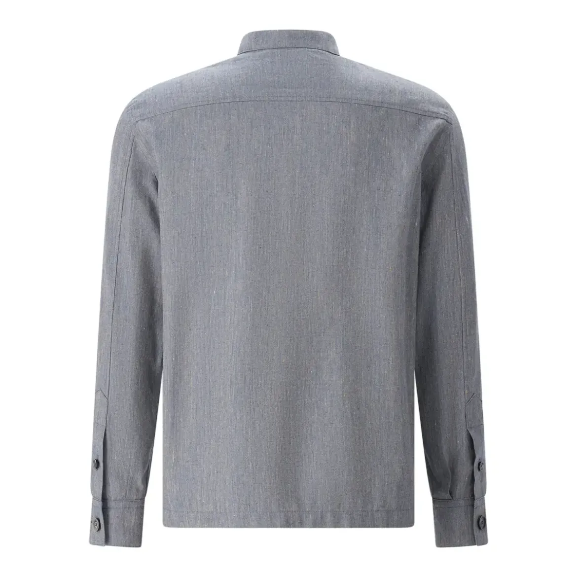 Emanuela Caruso Overshirt mit Seide & Leinen blau Hemdjacke