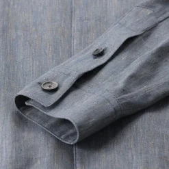 Emanuela Caruso Overshirt mit Seide & Leinen blau Hemdjacke