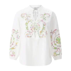 Emily van den Bergh Blusenshirt mit Stickereien weiß Bluse