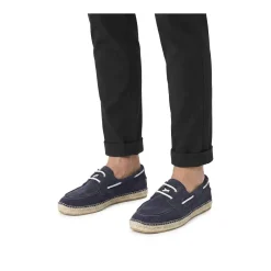 Espadrij l’originale Slipper Navire aus Veloursleder blau Schnürschuhe