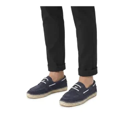 Espadrij l’originale Slipper Navire aus Veloursleder blau Schnürschuhe