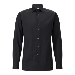 Eton Eton Solid Signature Twill Shirt Lange Mouw Overhe schwarz Hemd