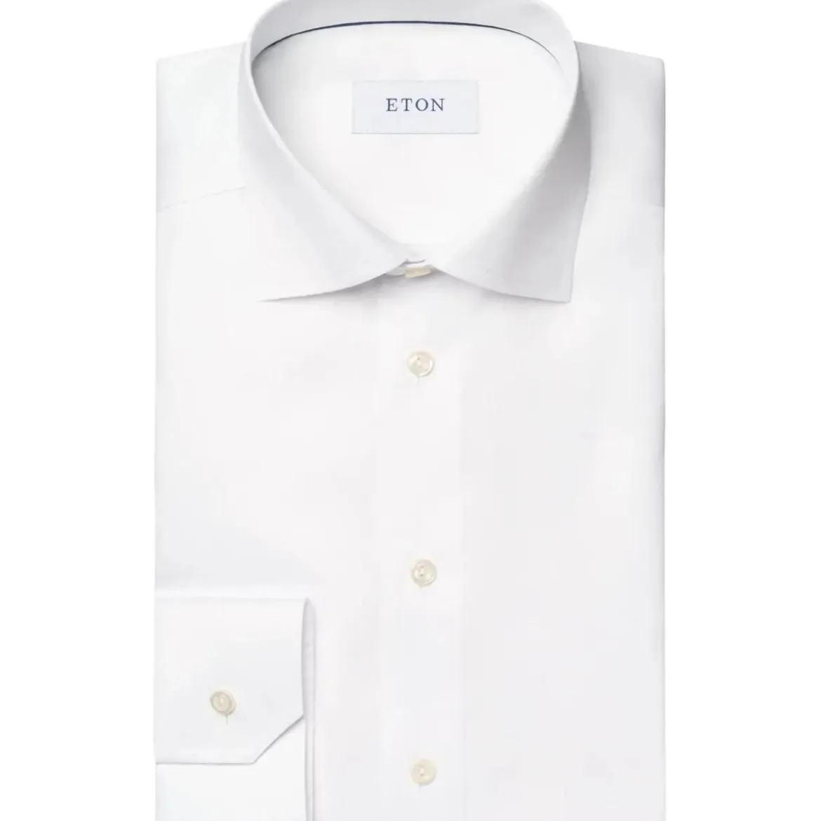 Eton Eton Solid Signature Twill Shirt Lange Mouw Overhe weiß Hemd
