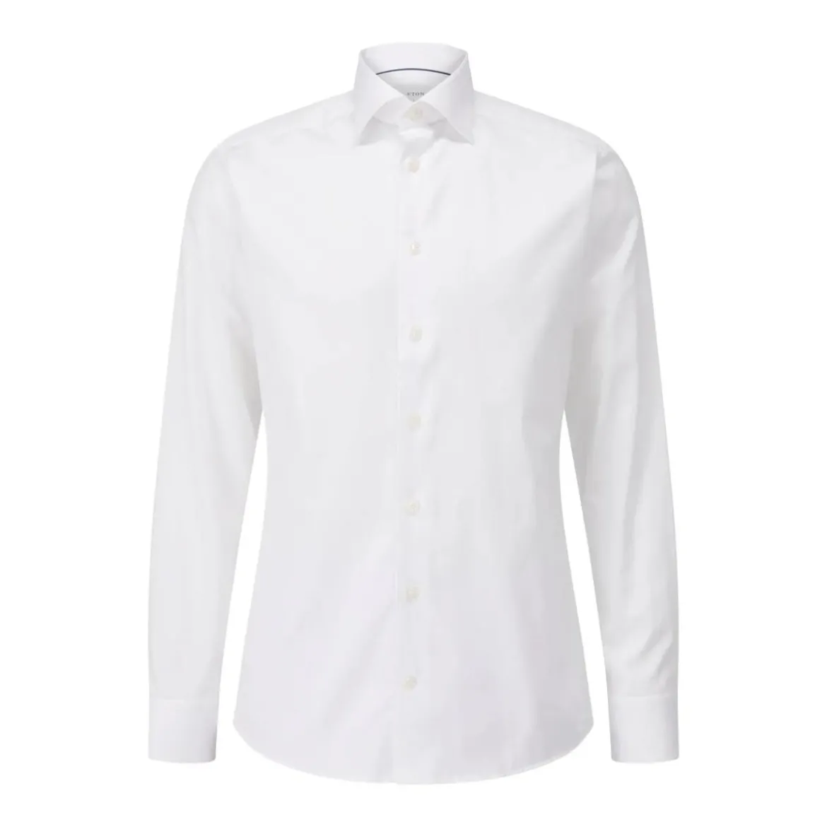 Eton Eton Solid Signature Twill Shirt Lange Mouw Overhe weiß Hemd
