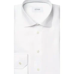 Eton Eton Solid Signature Twill Shirt Lange Mouw Overhe weiß Hemd