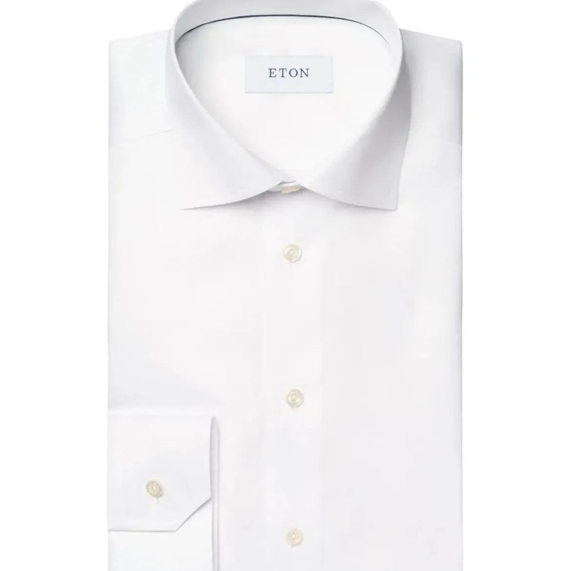 Eton Eton Solid Signature Twill Shirt Lange Mouw Overhe weiß Hemd