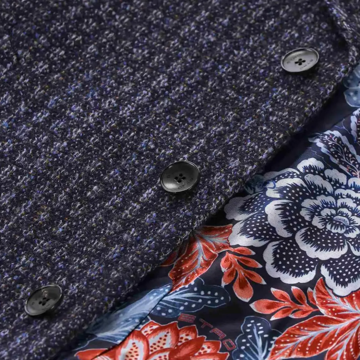 Etro Mantel aus Wolle blau Wollmantel