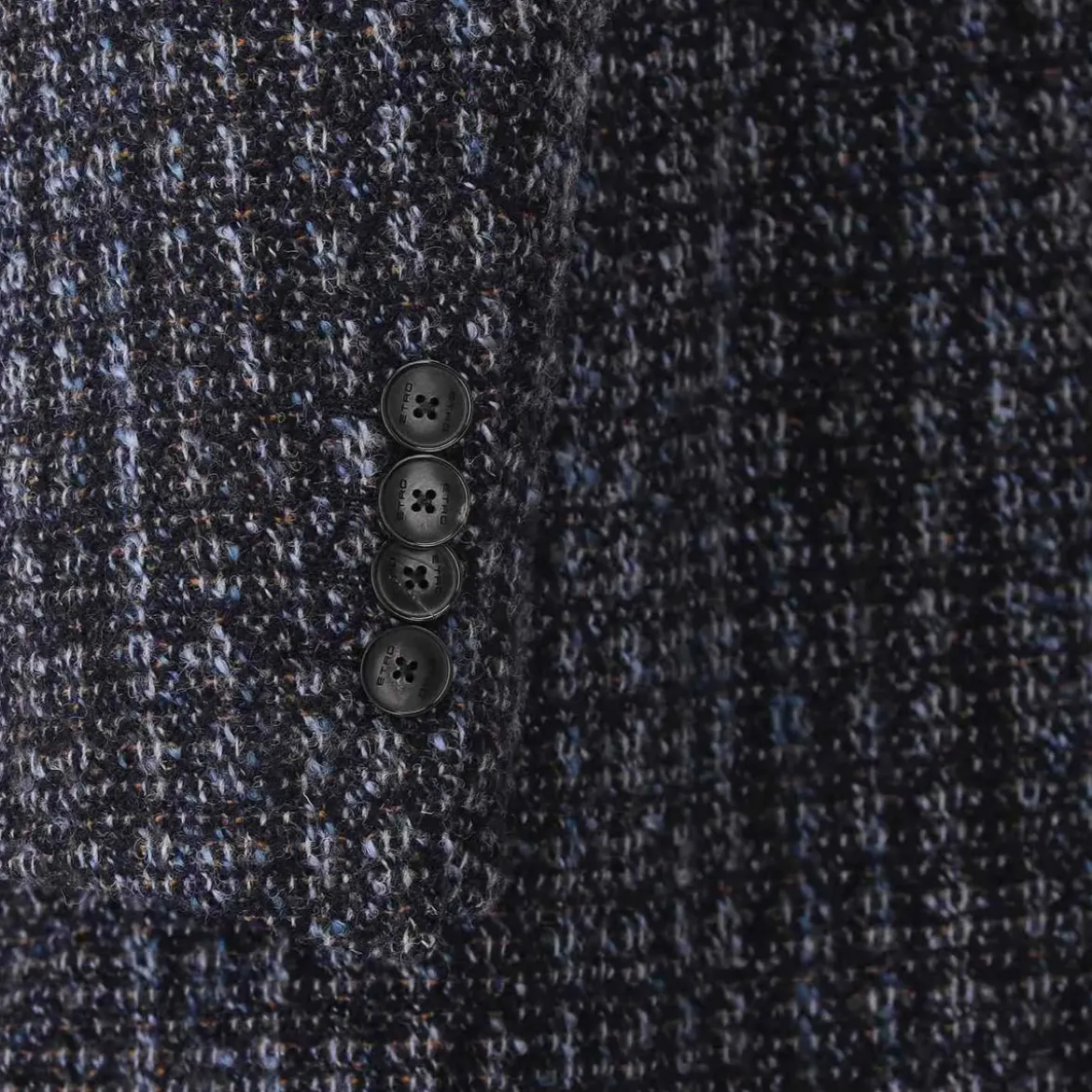 Etro Mantel aus Wolle blau Wollmantel